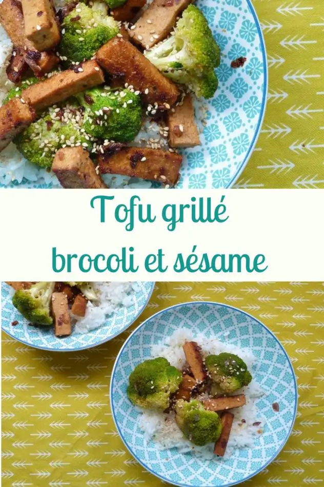Une recette simple de tofu grillé, brocolis et sésame