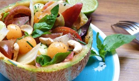 Salade de melon et jambon originale #salade #melon #recette