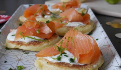 blinis au saumon fumé et sa crème citron vert gingembre