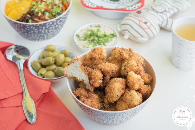 beignets de choux fleur idéal dans un menu batch cooking équilibré