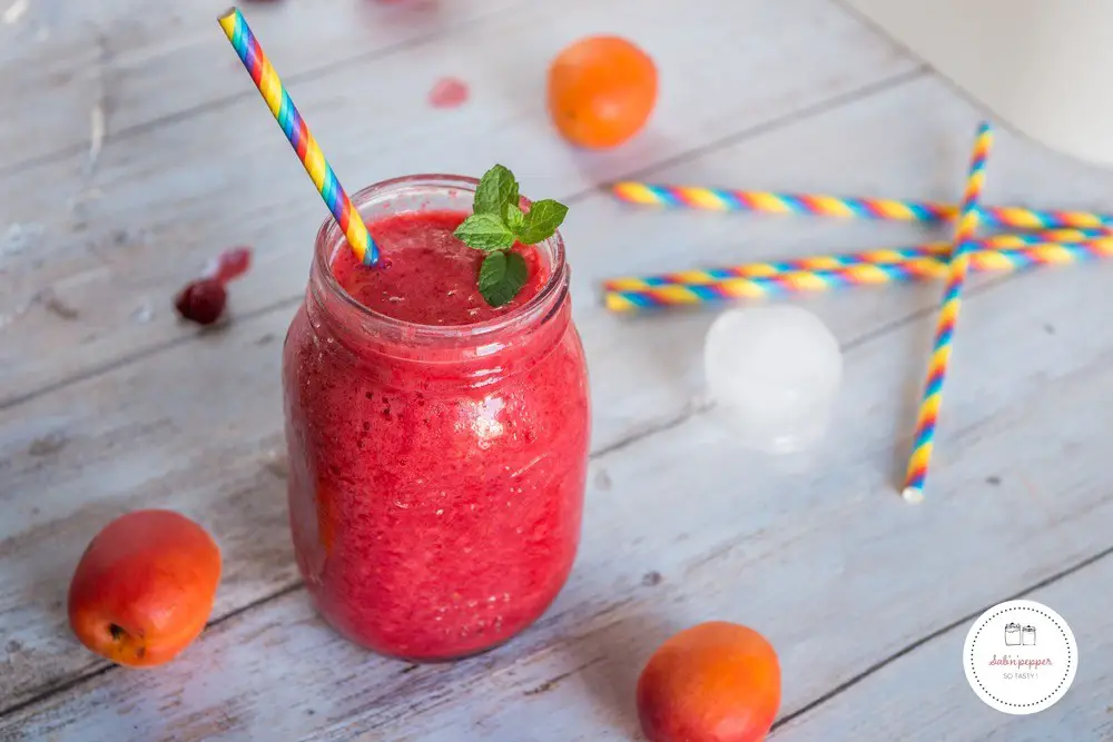 Smoothie framboise abricot goyave