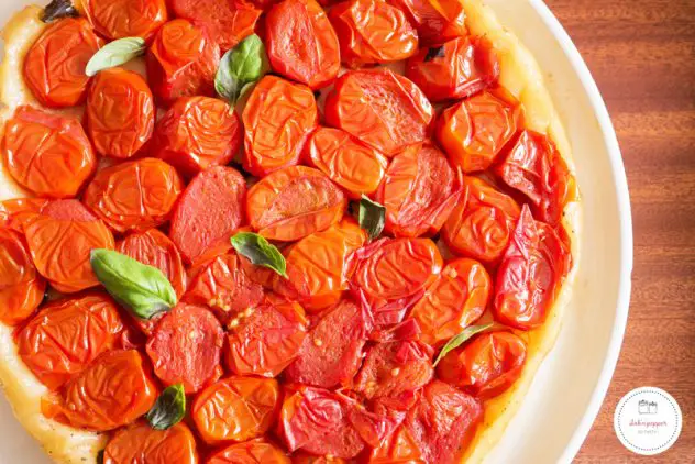 Tarte tatin de tomates cerises #recette #été #recettefacile