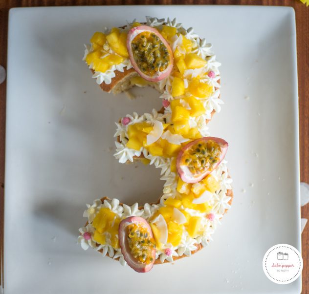 Number cake mangue passion : la recette facile! #numbercake #mangue #passion