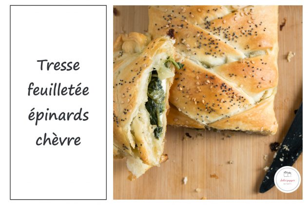 Tresse feuilletée aux épinards et au chèvre : une recette facile et rapide qui plaira à toute la famille. Parfaite pour participer au Lundi Vert #tressesalée #tressefeuilletée