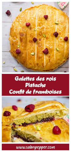 Galettes des rois à la pistache et confit de framboise facile #recette #galettedesrois #pistache #framboises