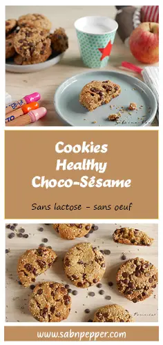 Cookies healthy chocolat sésame sans beurre et sans oeuf #cookies #vegan #sansbeurre #recettefacile