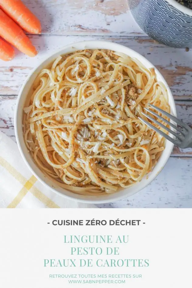 Linguine et pesto aux peaux de carottes : une recette zéro déchet très facile à réaliser